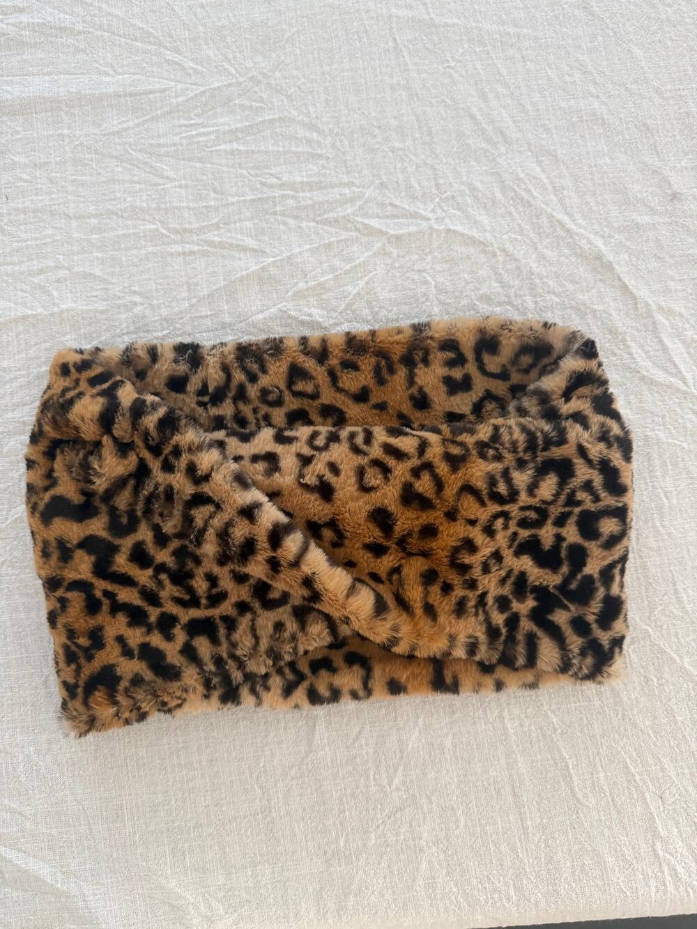 La Fiorentina | faux fur leopard neck warmer snood winter infinity scarf | OS